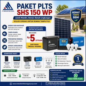 paket plts shs 150 wp: solusi listrik tenaga surya untuk rumah tanpa pln