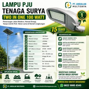 lampu pju tenaga surya two in one 100 watt