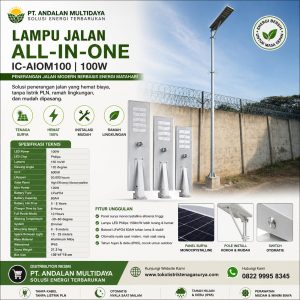 lampu pju solar cell all in one 100 watt