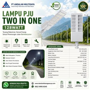 lampu pju two in one 128 watt