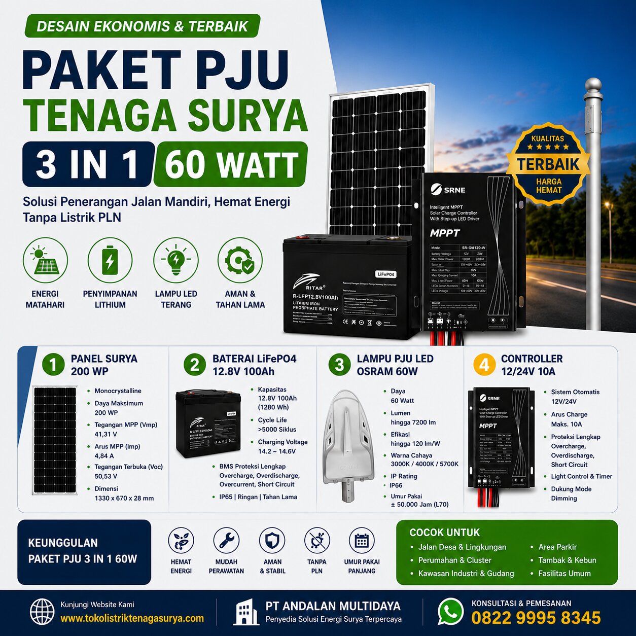 paket pju tenaga surya 3 in 1 60 watt: spesifikasi, kelebihan, dan aplikasinya paket pju tenaga surya 3 in 1 60 watt: spesifikasi, kelebihan, dan aplikasinya